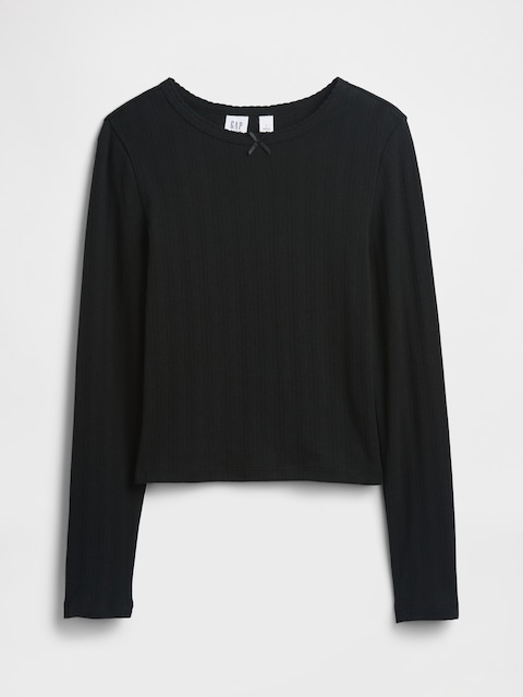 Kids Ribbed Pointelle T-Shirt