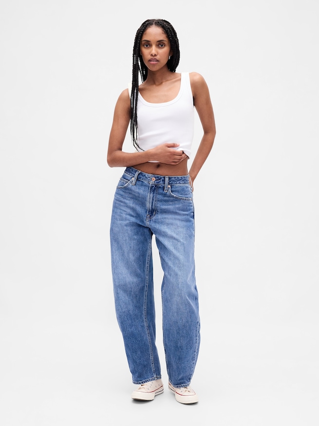 ウォッシュド リブ クロップド タンクトップ-1