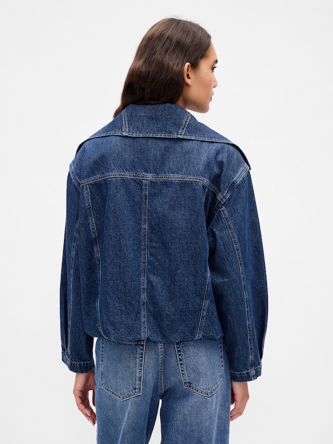 デニム オーバーサイズ コクーンジャケット-2