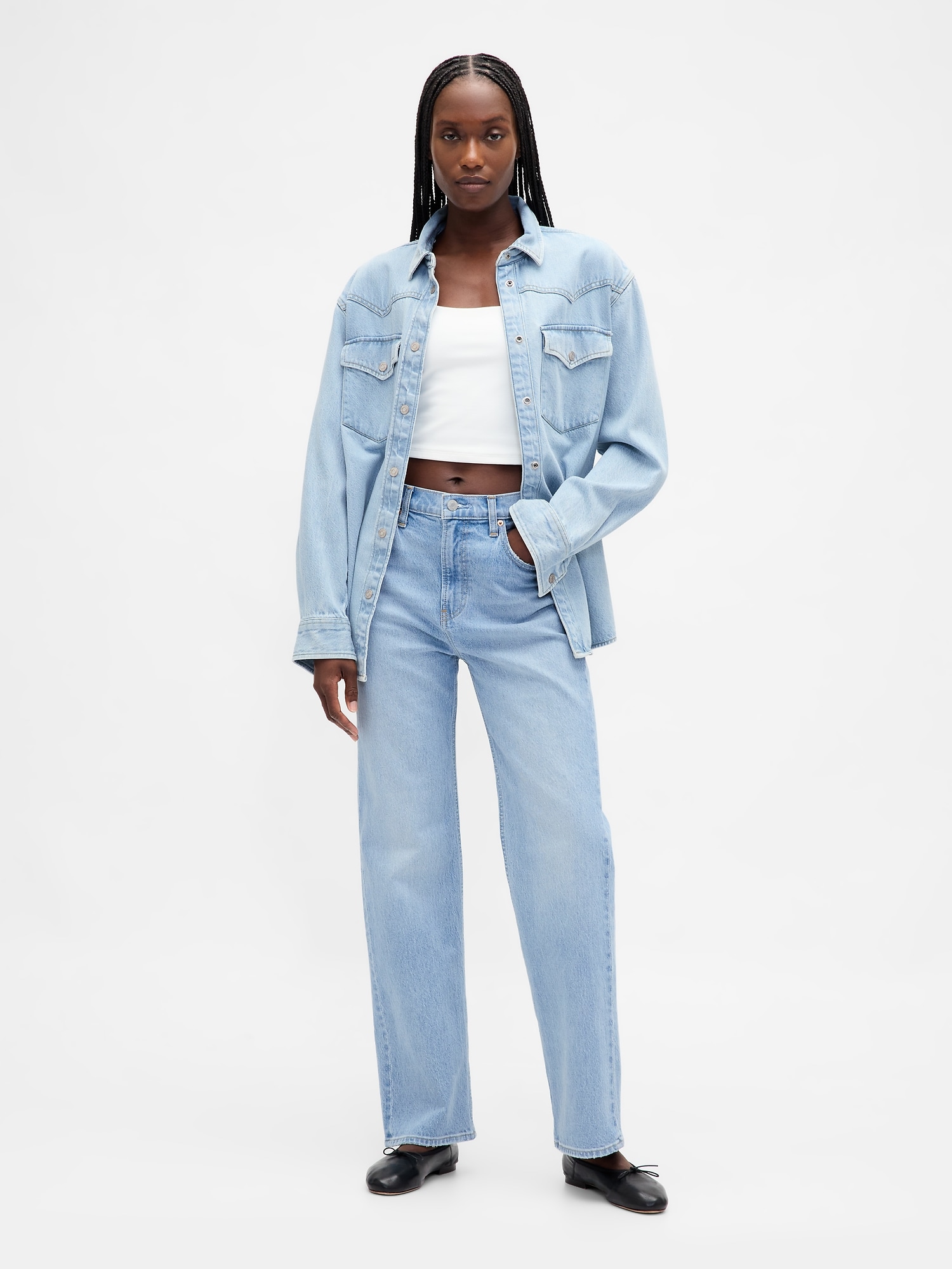 High Rise Relaxed Straight Jeans