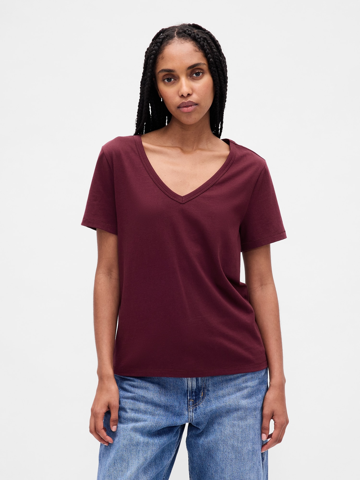 Gap オーガニックコットン ヴィンテージソフト VネックTシャツ Gap オーガニックコットン ヴィンテージソフト VネックTシャツ