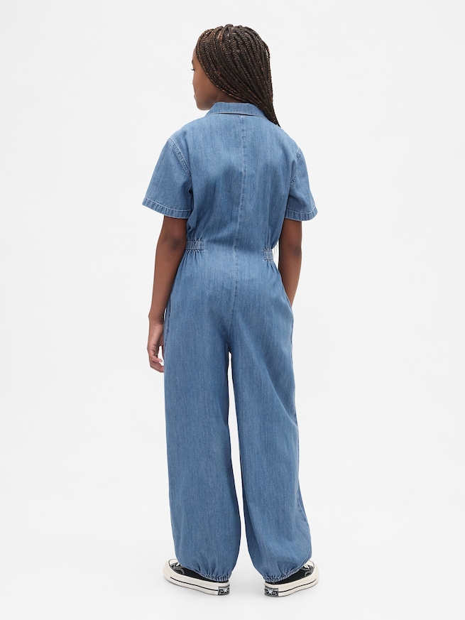 デニム ジョガー ジャンプスーツ (キッズ)-2