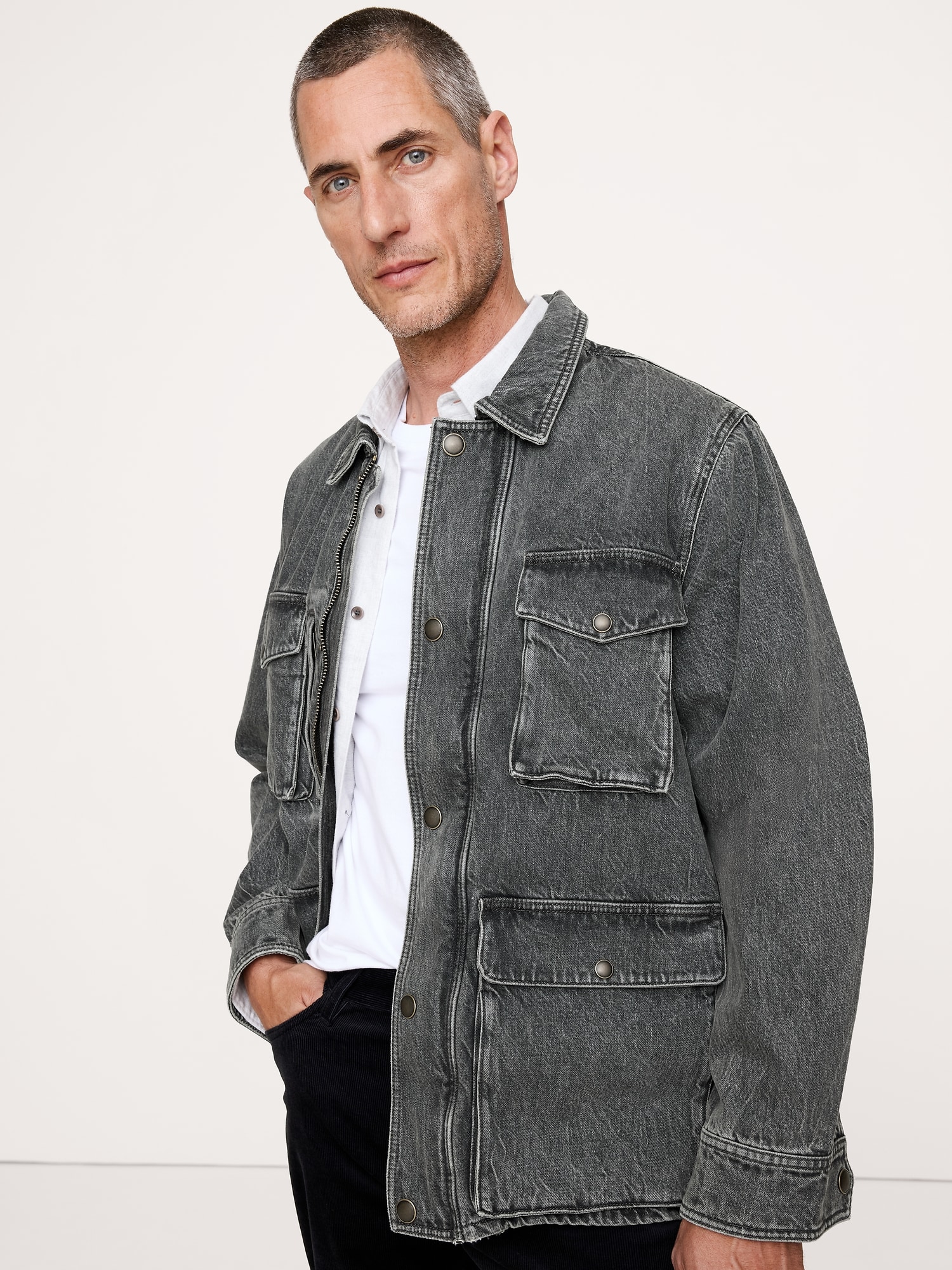 Oversized Italian Denim Field Jacket