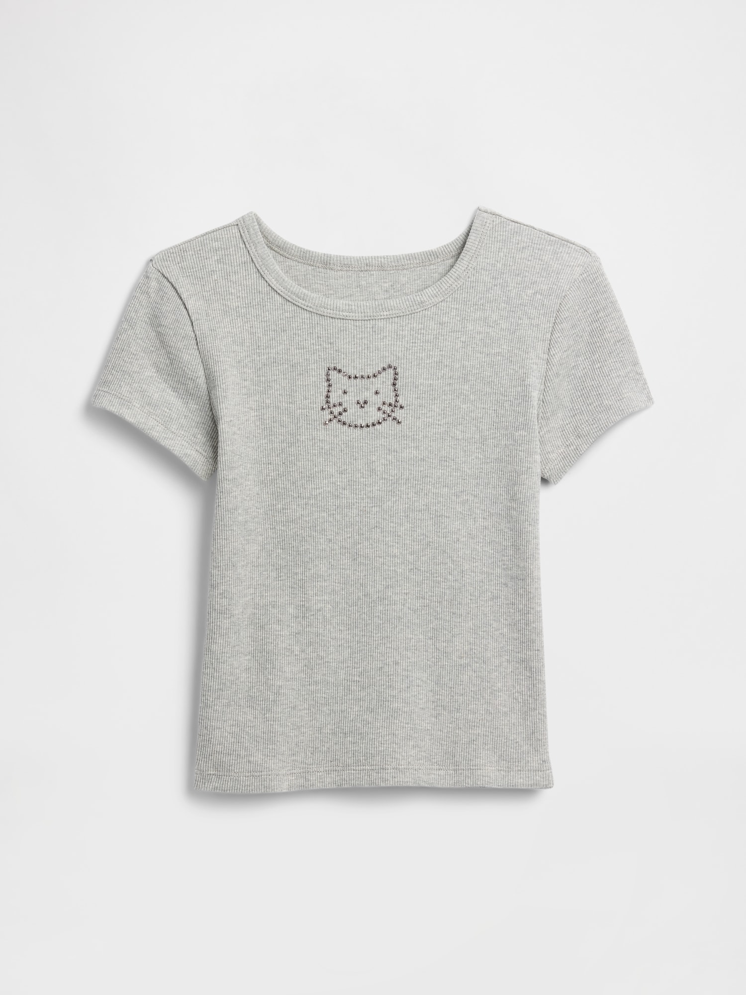 Kids Ribbed Pointelle Crewneck T-Shirt