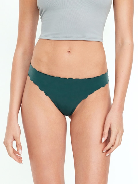 Low-Rise No-Show Scalloped Thong Underwear