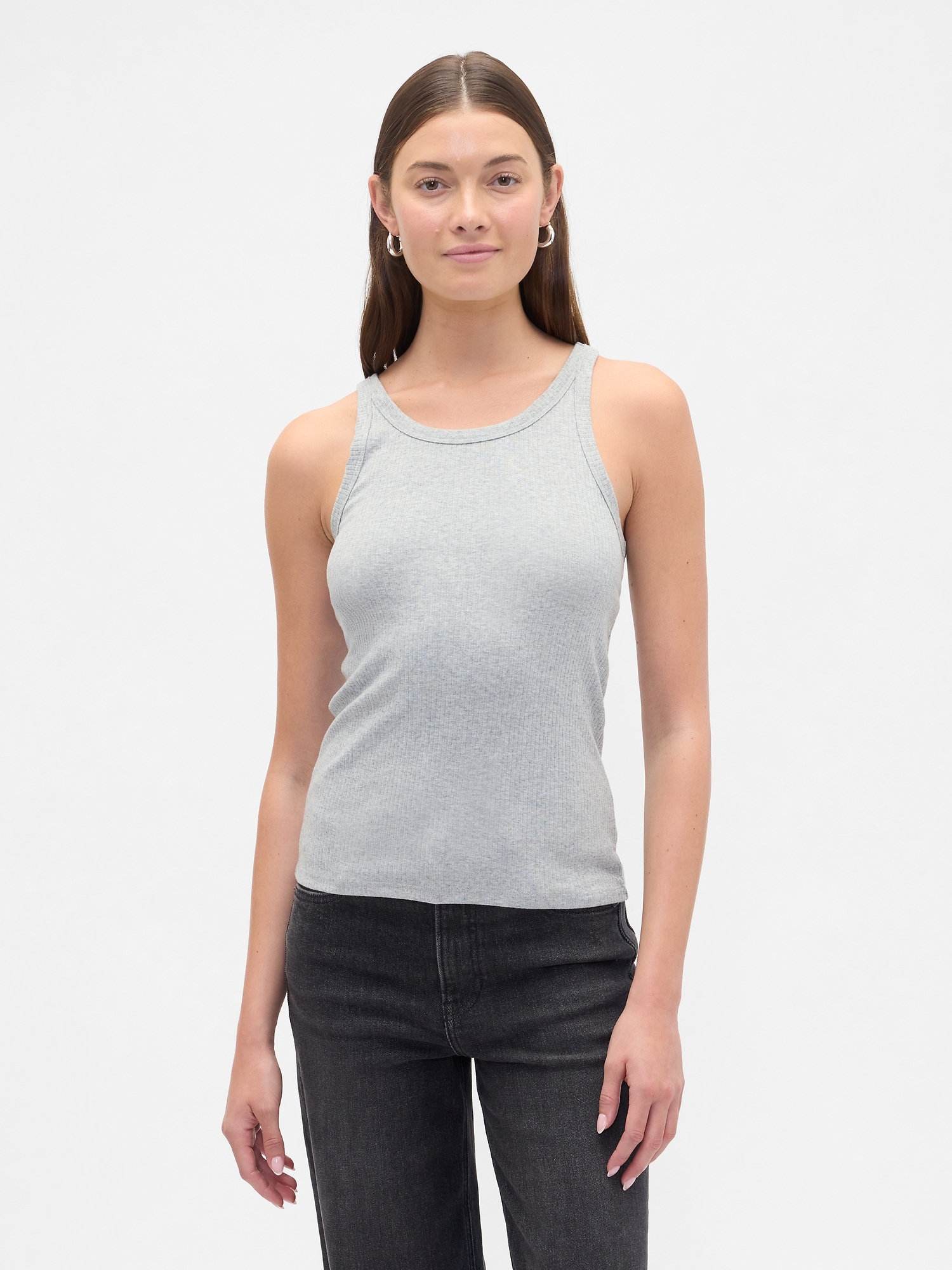 Ribbed Scoopneck Tank Top