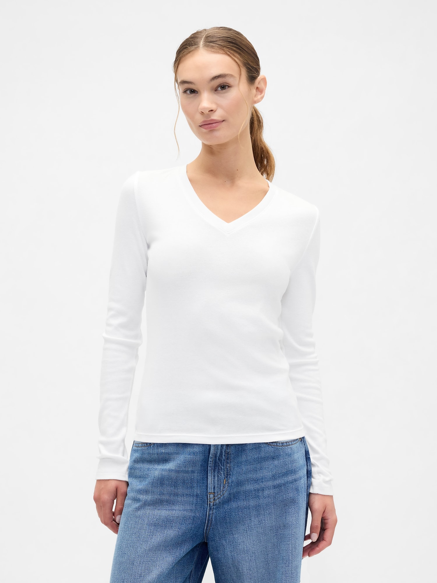 Modern Ribbed V-Neck T-Shirt