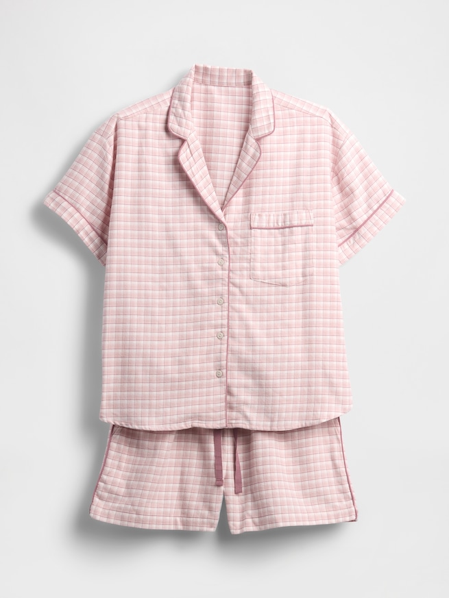 ソフト フランネル パジャマ ショートパンツセット-4