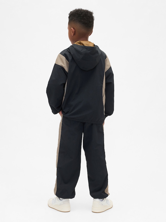 リサイクルナイロン100% リラックス GAPロゴ ジョガーパンツ (キッズ)-2