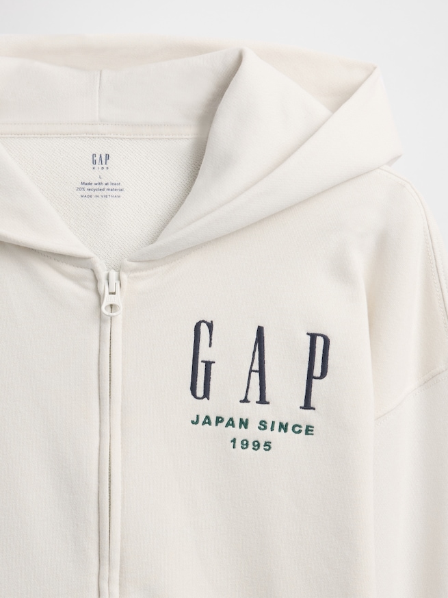 30th アニバーサリー ヴィンテージソフト GAPロゴ ジップアップパーカー (キッズ)-4