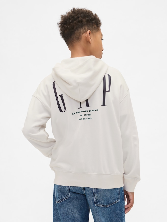 30th アニバーサリー ヴィンテージソフト GAPロゴ ジップアップパーカー (キッズ)-2