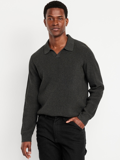 Long-Sleeve Sweater-Knit Polo
