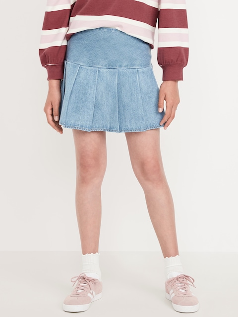 Pleated Jean Skirt for Girls