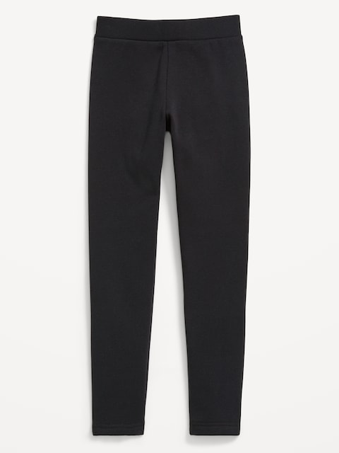 High-Waisted Full-Length Fleece Leggings for Girls
