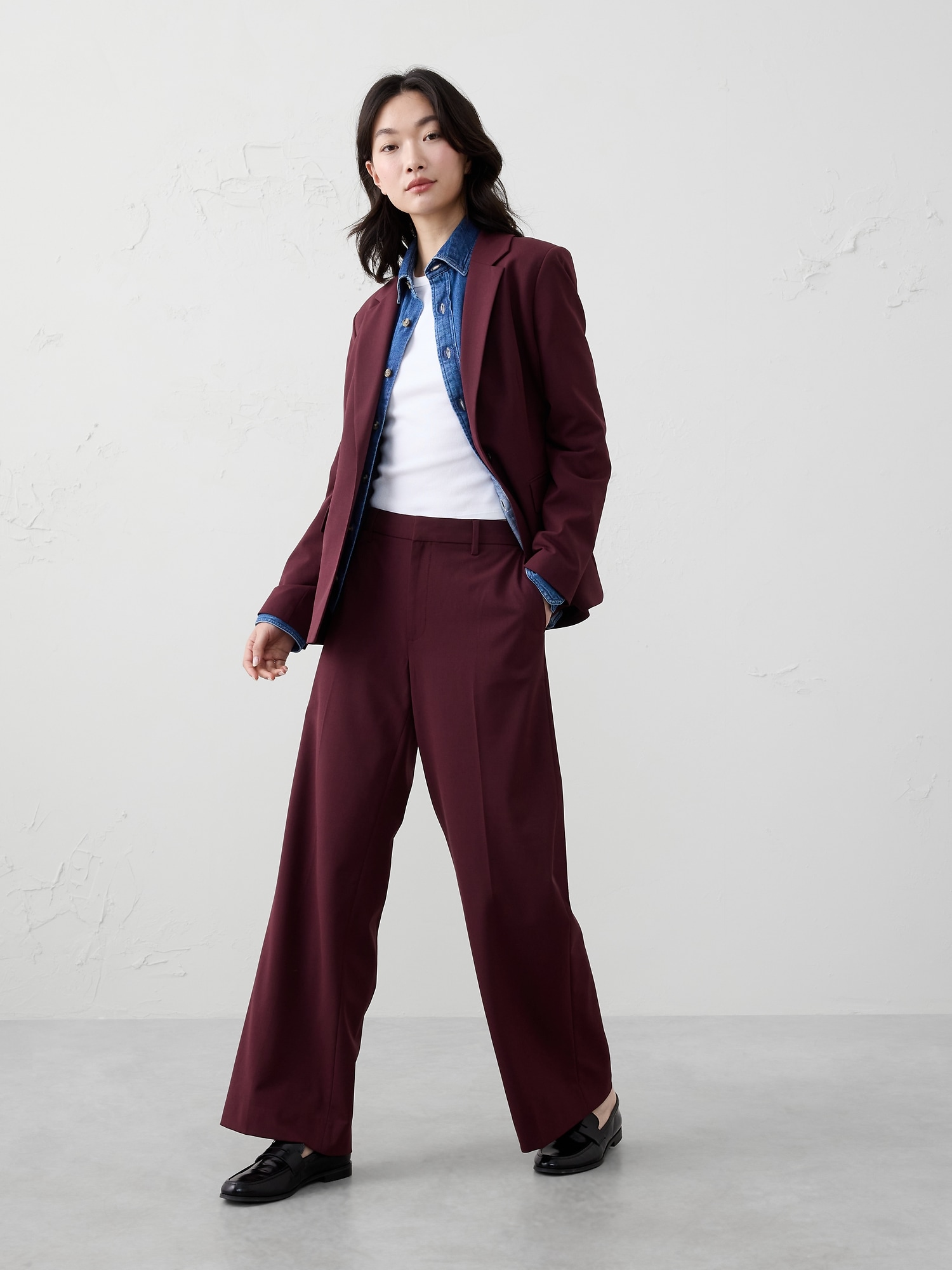Wide-Leg High-Rise Sculpted Trouser