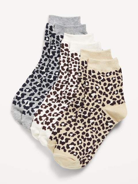 Novelty Quarter Crew Socks 3-Pack for Women