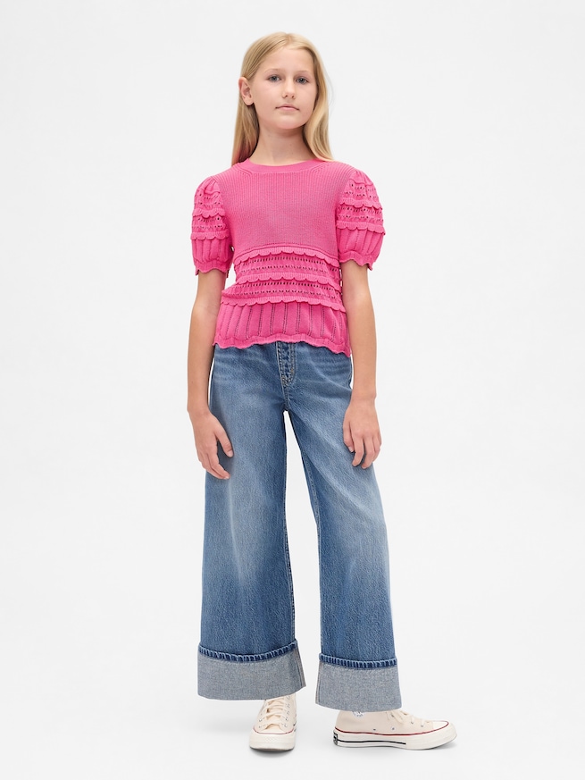 スカラップ ミックスステッチ セーター (キッズ)-3