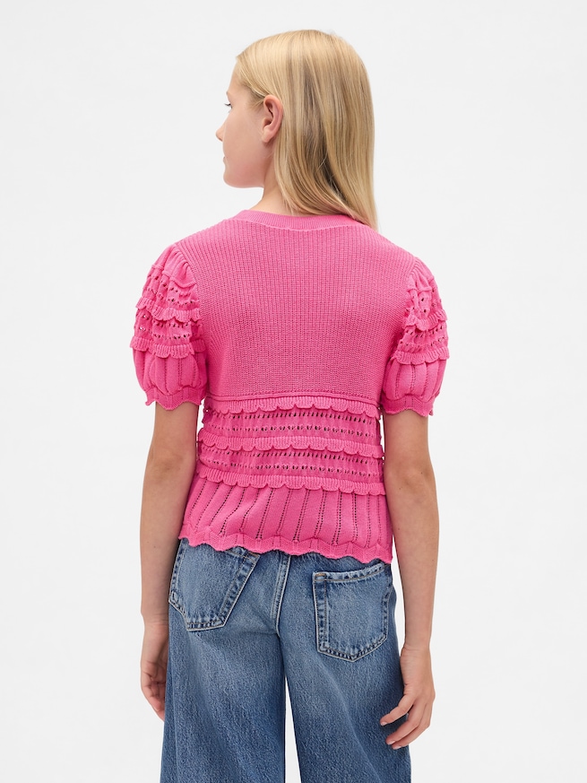 スカラップ ミックスステッチ セーター (キッズ)-2