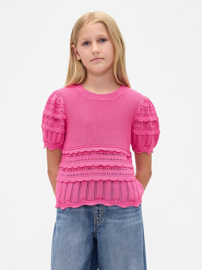 スカラップ ミックスステッチ セーター (キッズ)-0