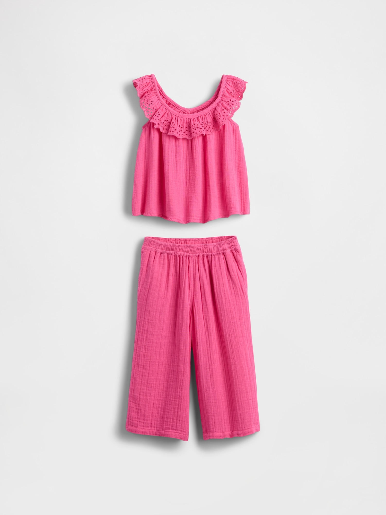 Gap ガーゼ アイレット ラッフルフリル コーデセット (幼児・ベビー) Gap ガーゼ アイレット ラッフルフリル コーデセット (幼児・ベビー)