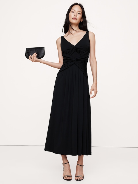 Double-Twist Jersey Midi Dress