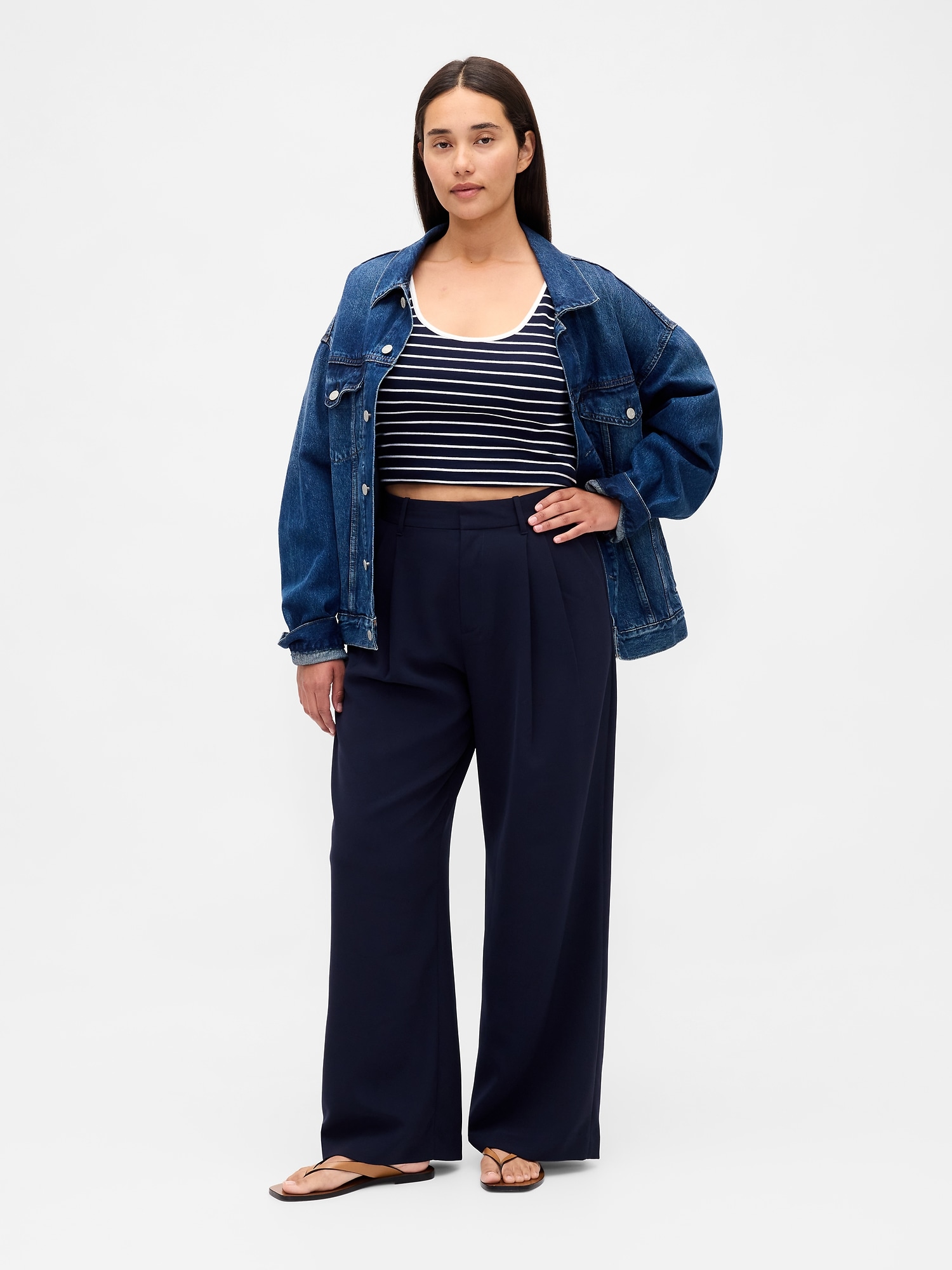 Curvy 365 High Rise Pleated Trousers