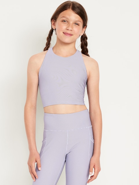 PowerSoft Longline Ribbed Sports Bra for Girls