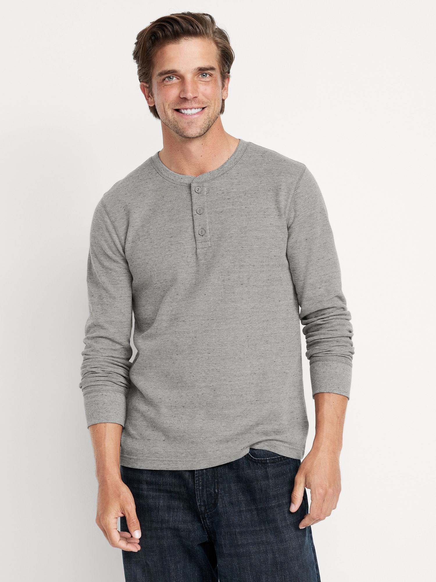 Men's Waffle Knit Henley | Old Navy