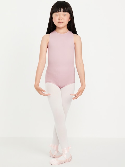 Seamless Fitted Sleeveless Leotard for Girls