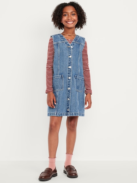 ROBE SANS MANCHES À POCHES EN DENIM POUR FILLE