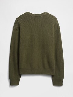 Kids Relaxed Shaker-Stitch Crewneck Sweater | Gap Factory