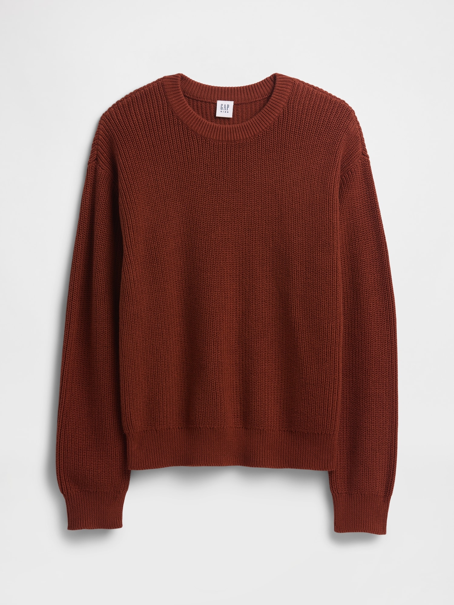 Kids Relaxed Shaker-Stitch Crewneck Sweater