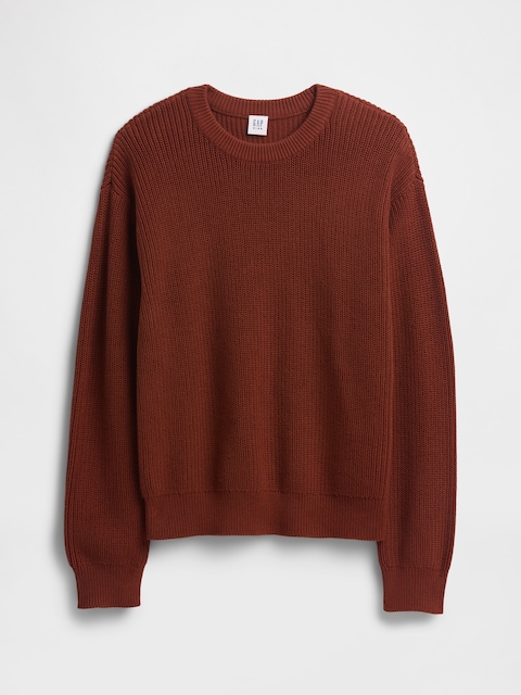 Kids Relaxed Shaker-Stitch Crewneck Sweater