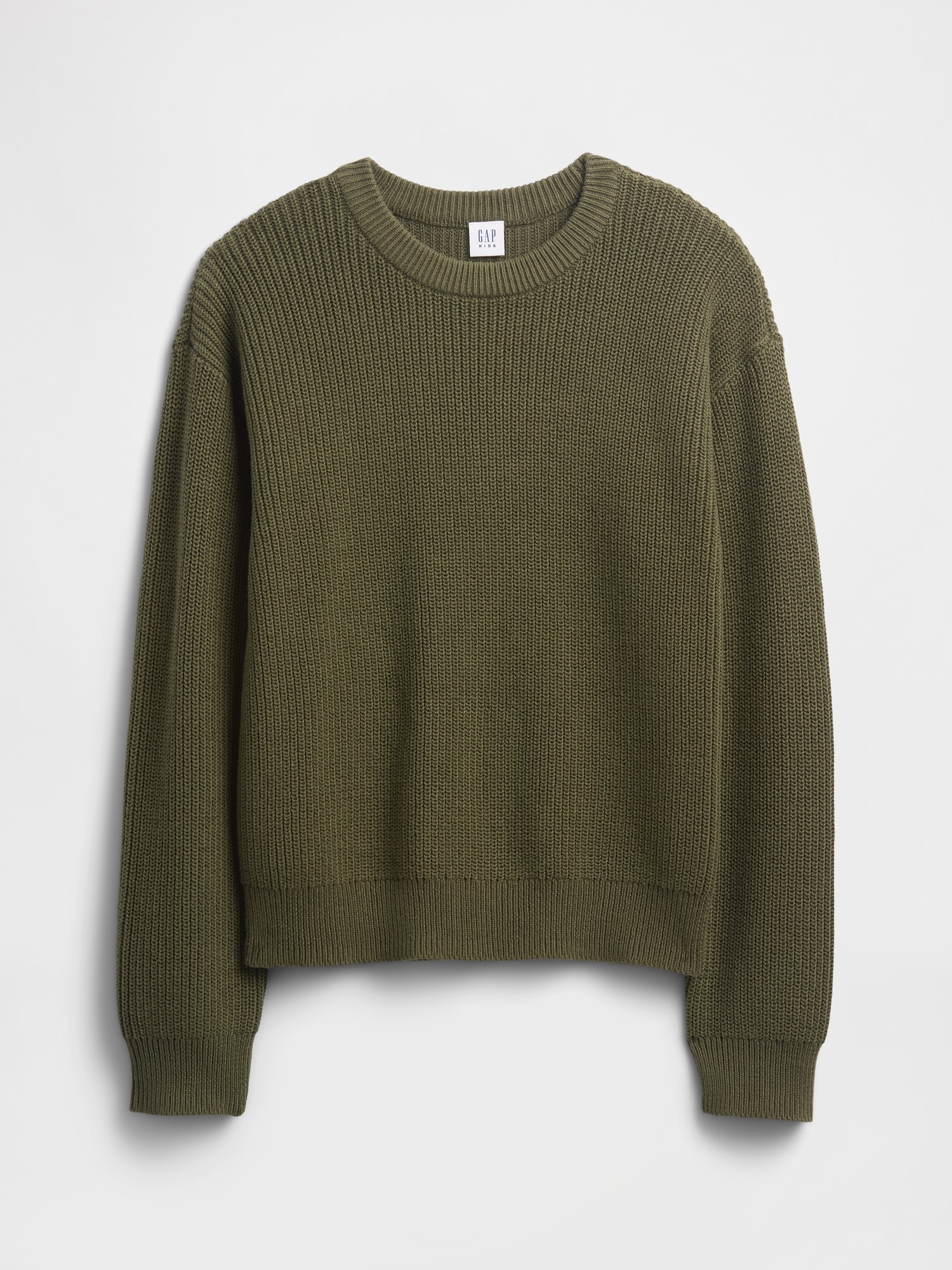 Kids Relaxed Shaker-Stitch Crewneck Sweater