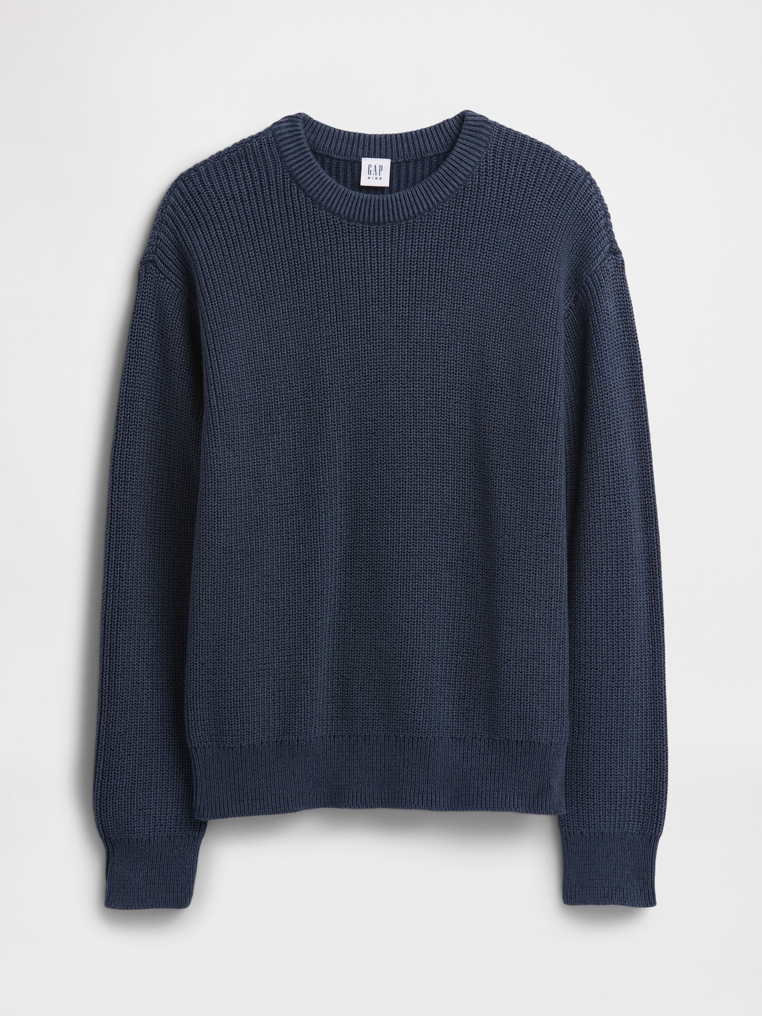 Kids Relaxed Shaker-Stitch Crewneck Sweater