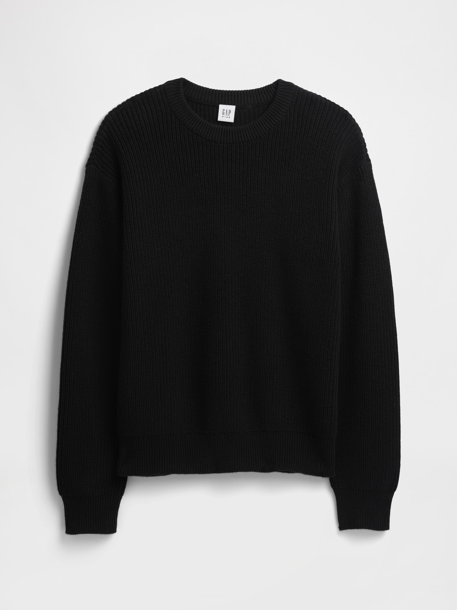 Kids Relaxed Shaker-Stitch Crewneck Sweater