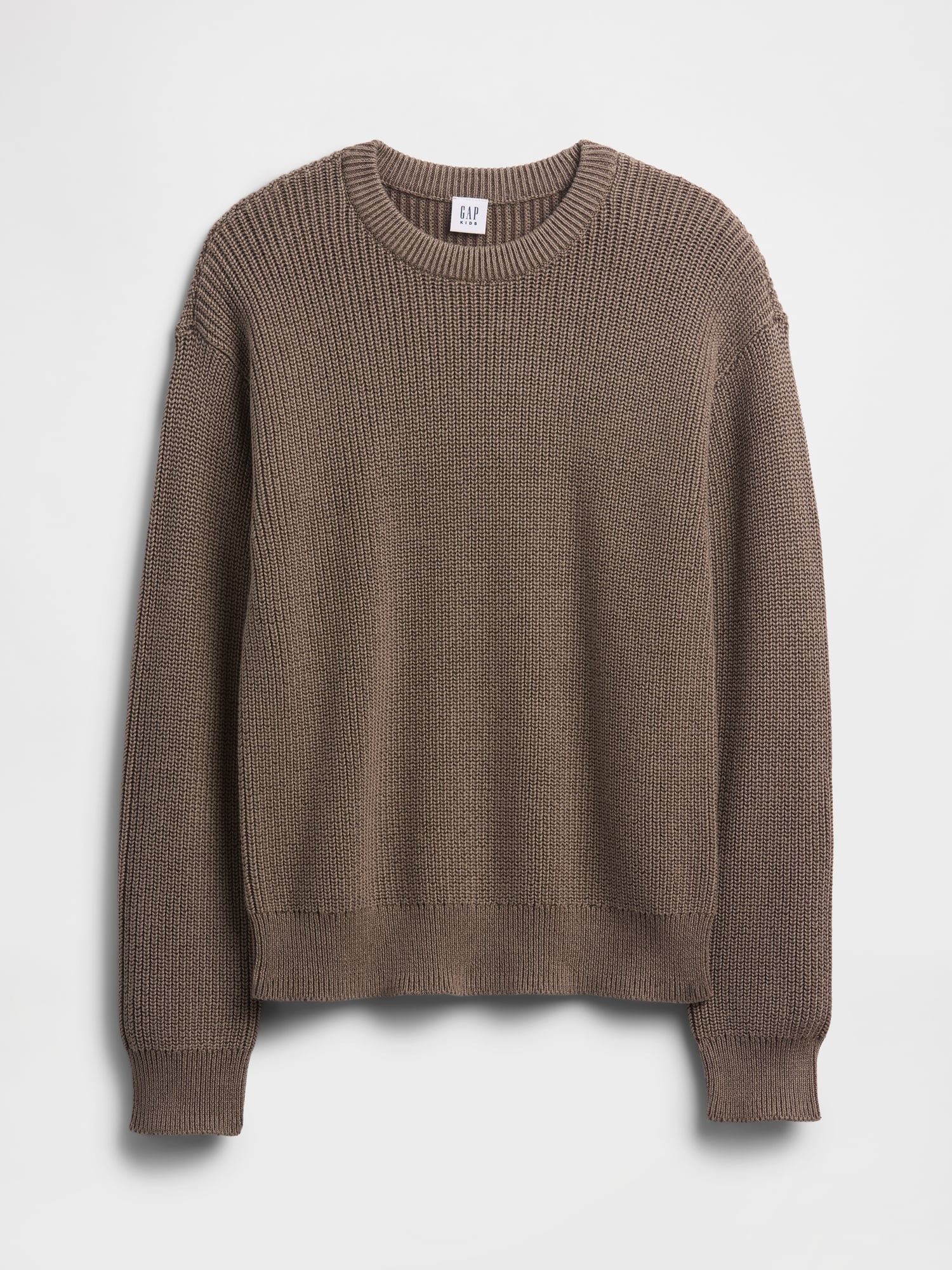 Kids Relaxed Shaker-Stitch Crewneck Sweater
