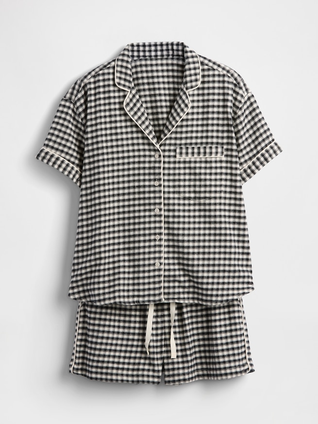 ソフト フランネル パジャマ ショートパンツセット-4