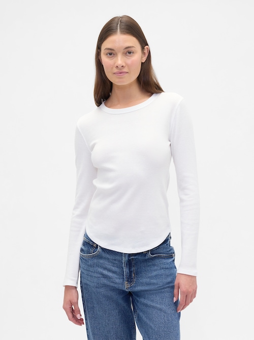 ワッフルニット クルーネックTシャツ
