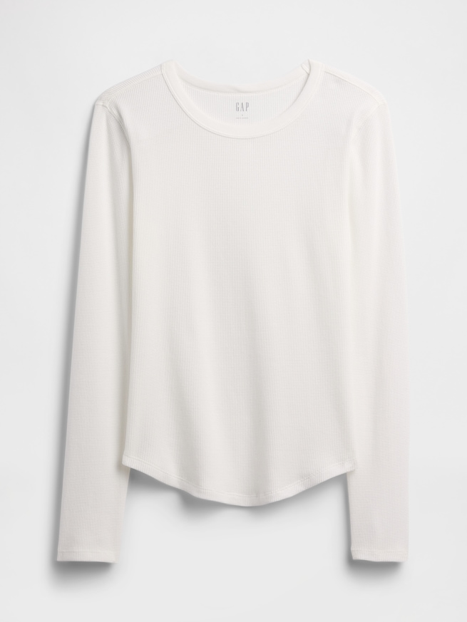 ワッフルニット クルーネックTシャツ-3