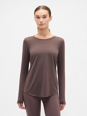 GapFit ブラッシュド ジャージー ラウンドヘム Tシャツ