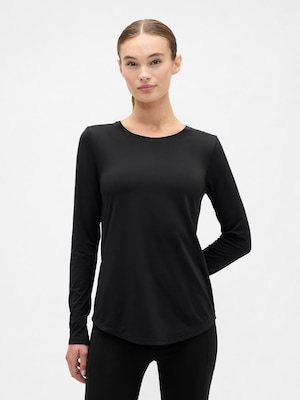 GapFit ブラッシュド ジャージー ラウンドヘム Tシャツ