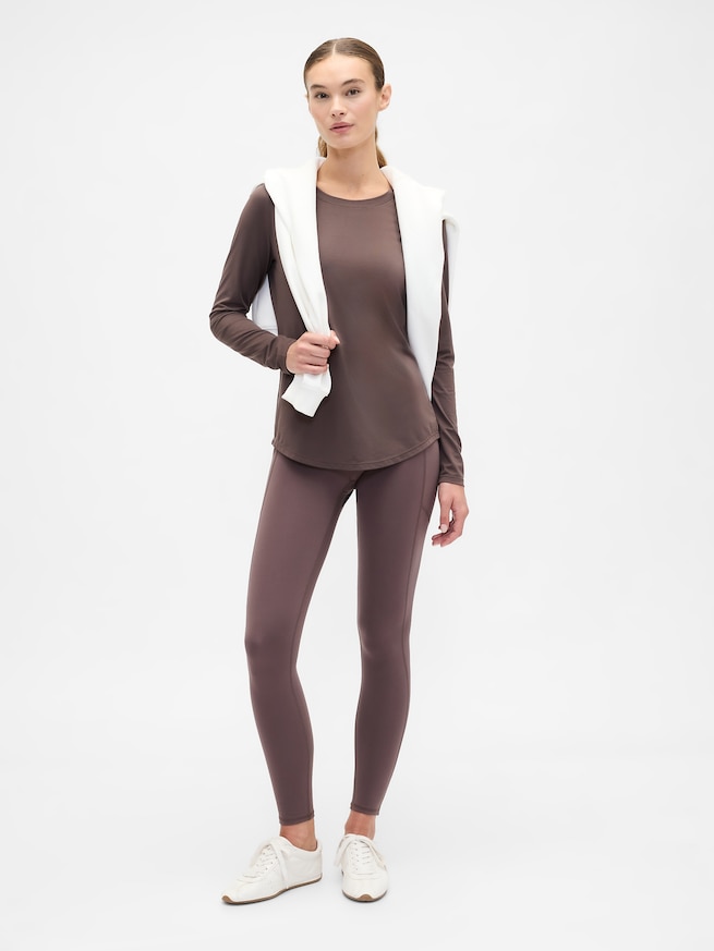 GapFit ブラッシュド ジャージー ラウンドヘム Tシャツ-2