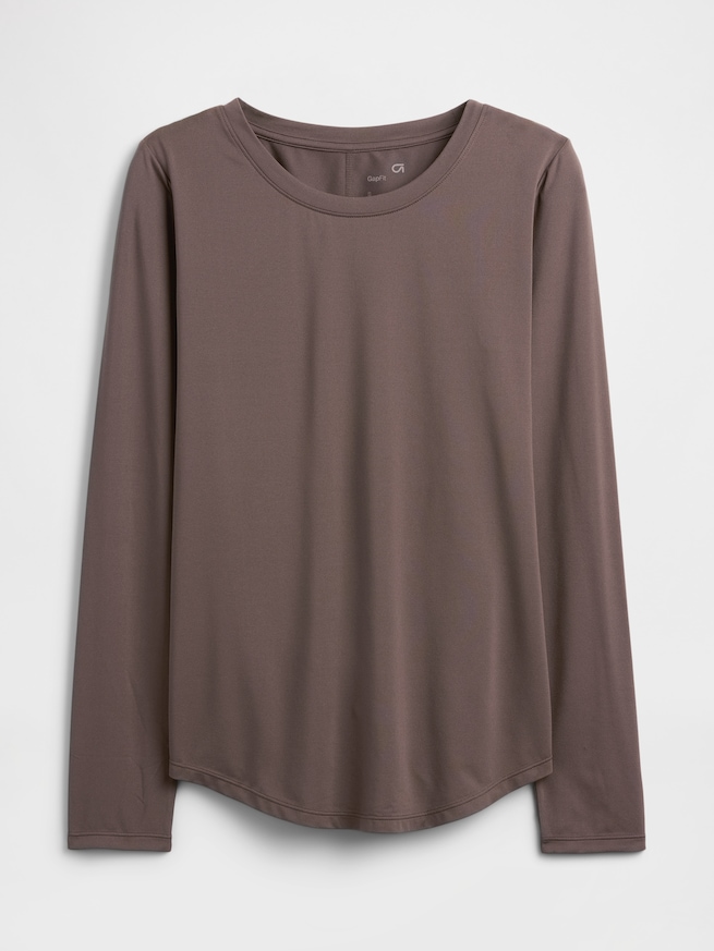 GapFit ブラッシュド ジャージー ラウンドヘム Tシャツ-3