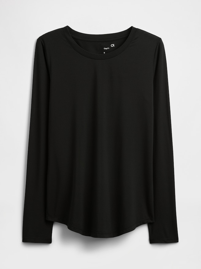 GapFit ブラッシュド ジャージー ラウンドヘム Tシャツ-3