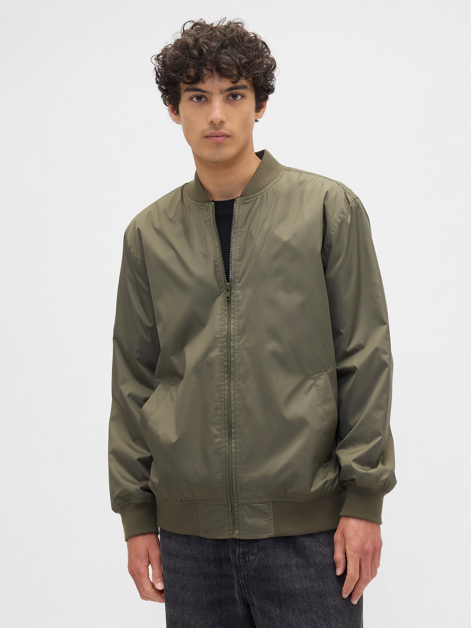 100% Recycled Relaxed Ripstop Bomber Jacket