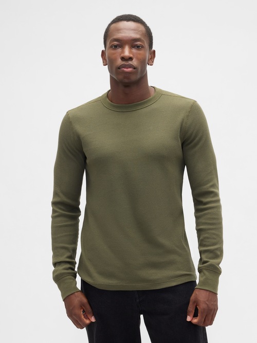 ワッフルニット クルーネックTシャツ