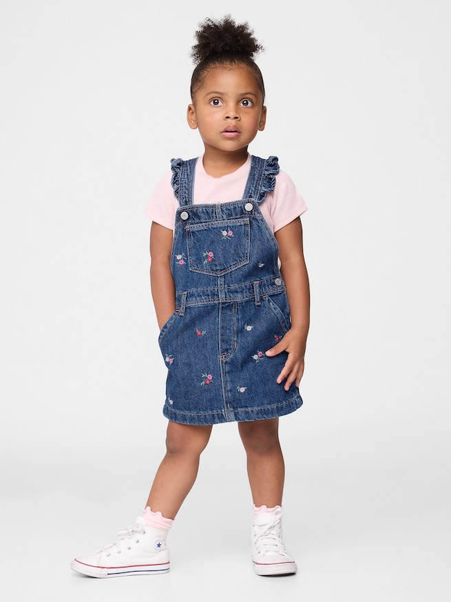 デニム ラッフルフリル サロペットスカート (幼児・ベビー)-1