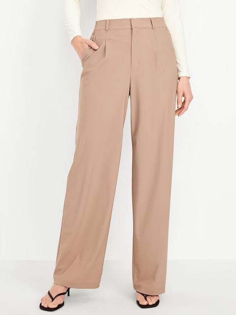 PANTALON TAILLEUR TECH ÉLÉGANT À TAILLE HAUTE