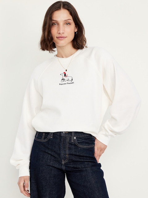 SoComfy Oversized Graphic Raglan Sweatshirt